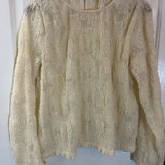 New Object Lace Top / Blouse in Cream - Size Medium / Size 12