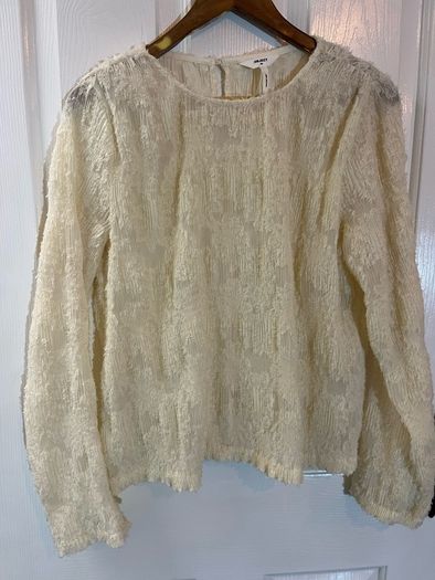 New Object Lace Top / Blouse in Cream - Size Medium / Size 12
