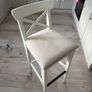 Pair of IKEA White Kitchen Breakfast Bar Stools Image 2