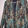River Island Green & Black Silk Blazer Size 16 Image 2
