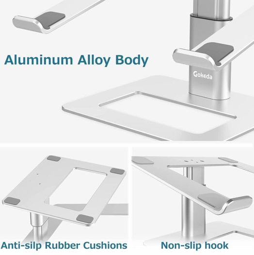 Laptop Stand, Ergonomic Adjustable Computer Stand, Aluminium Alloy Height Holder Riser Compatible with MacBook Air Pro, Dell, HP, Lenovo Samsung (More 11-17" Laptops)