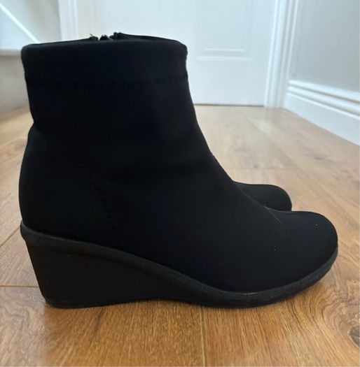 Black Wedge Ankle Boots Size 5