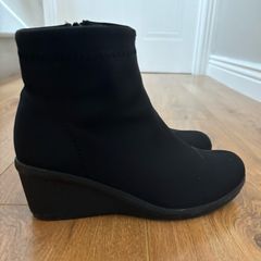 Black Wedge Ankle Boots Size 5
