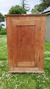 Wardrobe - large, rustic, antique pine wardrobe.
