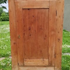 Wardrobe - large, rustic, antique pine wardrobe.