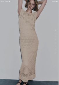 Bnwt Zara beige crochet maxi dress large