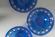 BOWLS - Vintage - Blue Glass x 3