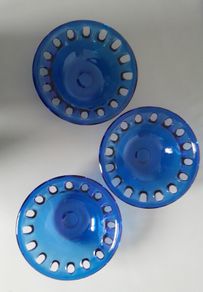 BOWLS - Vintage - Blue Glass x 3