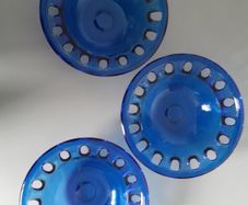 BOWLS - Vintage - Blue Glass x 3