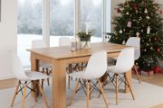 Nordic Oak Table &amp; 6 White Chairs