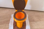 Vintage Sindy Pedigree Orange Brown Dolls House Toilet WC Bathroom Furniture