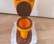 Vintage Sindy Pedigree Orange Brown Dolls House Toilet Bathroom Furniture