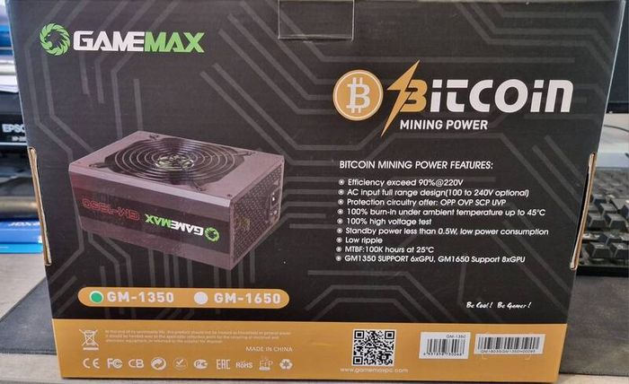 GameMax GM-1350W (1350 Watt) 80+ Gold Mining PSU/ Power Supply