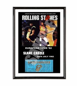 Rolling Stones Slane Castle 1982 Poster With Ticket Framed