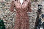 Vintage 70s  Brown Riedinger Double Jersey autumnal dress Postage Included