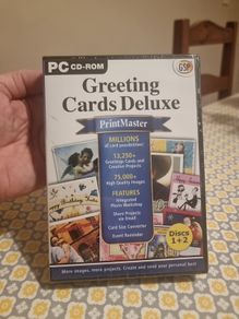 PrintMaster Greetings Card Deluxe for PC .GSP .4 Disks . New