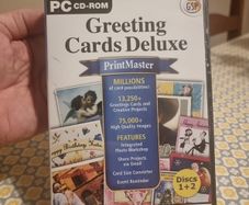 PrintMaster Greetings Card Deluxe for PC .GSP .4 Disks . New