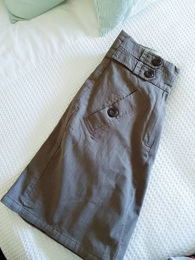 Khaki Green High Waist Skirt - Size 6