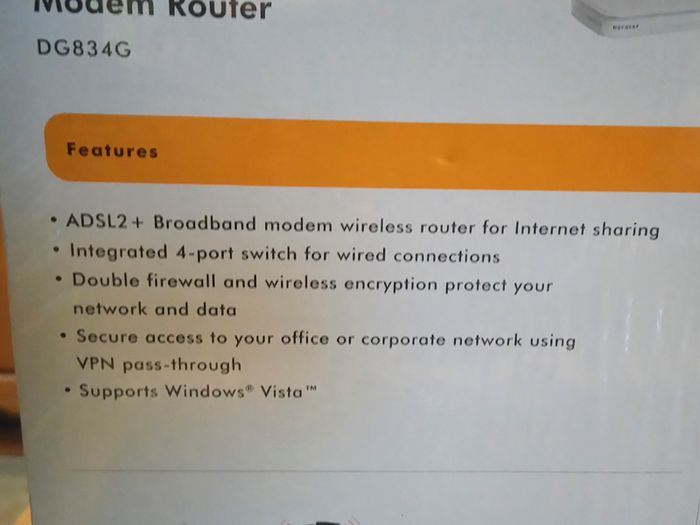 Netgear Wireless - G Modem Router (new).