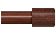 89-236cm, 25mm Diameter Metal Extendable Curtain Rod with Brown Imitation Wood Grain Texture, Wooden Curtain Pole for Window or Door