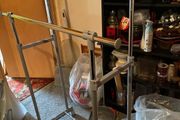 extendable adjustable double clothes rail with shoe rack