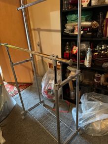 extendable adjustable double clothes rail with shoe rack