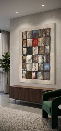 Hand Painted Textured Abstract Cavans 125x90cm