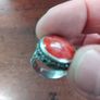 925 Silver and Red Coral Ring Image 9