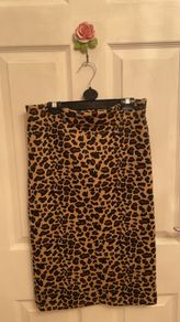 Zara leopard midi skirt