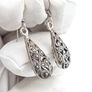 925 Vintage Sterling Silver And Marcasite Earrings Image 6