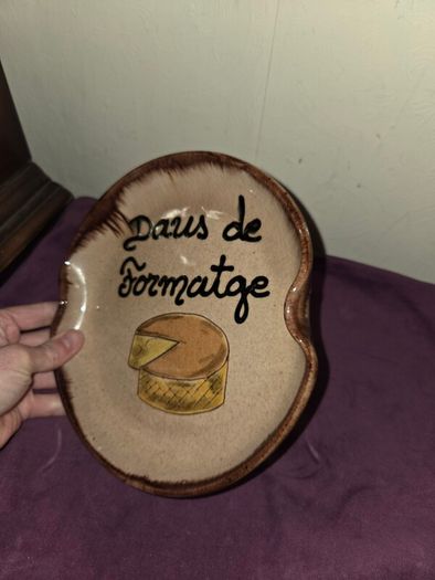 Vintage Earthware Daus De Formatge Cheese Plate