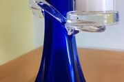 Cobalt blue glass angel candle holder