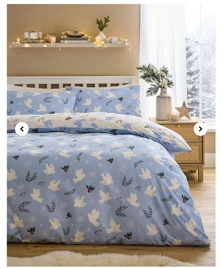 Peaceful Festive Doves Duvet Set- King Size Reversible