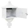 Pedestal Letterbox Aluminium Vintage Style Rustproof White Image 10