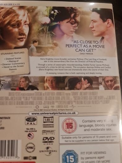 Atonement, Pride & Prejudice DVD