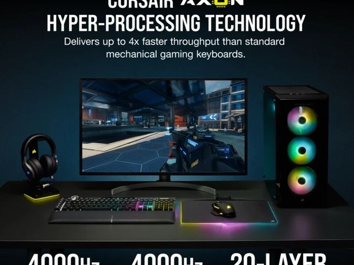 K100 RGB Optical-Mechanical Gaming Keyboard - CORSAIR OPX Switch - Black, PBT Double-Shot Keycaps - Elgato Stream Deck Integration