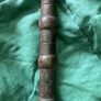 Heavy ornate brass ? headed hatchet with wooden handle Image 4