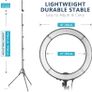 Lighting Kit: 48cm Outdoor 55W 5500K Dimmable LED Ring Light, Light Stand, Receiver for Smartphone, Youtube, TikTok, for Self Portrait Recording Image 8