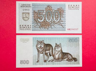 Lithuania    500 TALONU  1993  . Pick  46  Unc