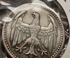 Germany Silver 1924 D 3 Mark Drei Coin