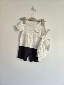 6-9m, With Tags F&F Pokadot Summer Romper and Hat