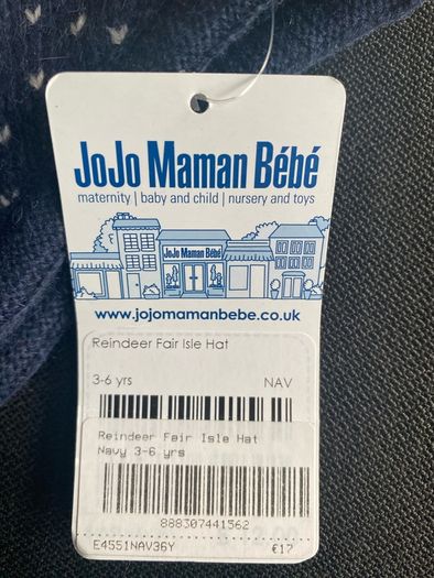 kids hat 3-6 years Reindeer navy Jojo Mamam Bebe BMWT