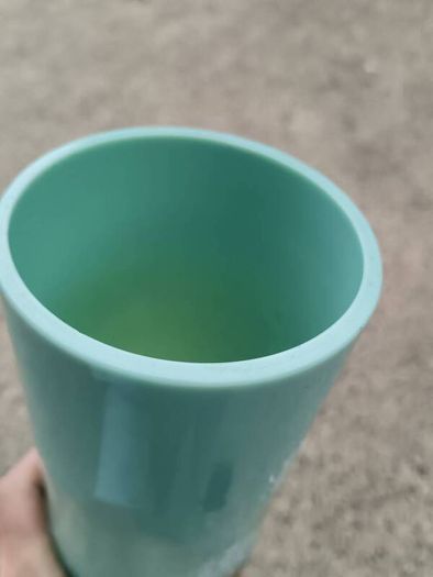 Art Deco Green Opaline Glass Vase..12.5 Inches