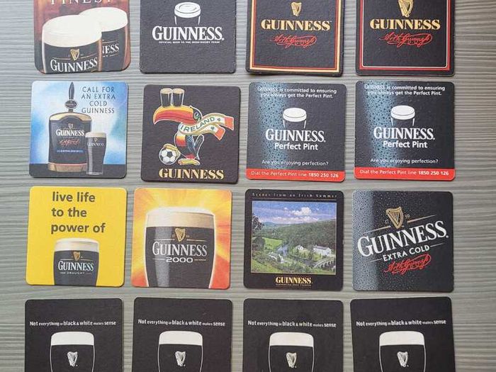 16 Vintage Guinness Irish Stout Mats/Coasters 1990s & 2000s