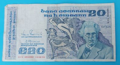 Irish 1990 Twenty Pound "YEATS"  banknot in V.Fine  condition