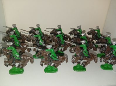 Collection Of Prince August toy soldiers 1970s Lead Cavalry Figures-some Damage