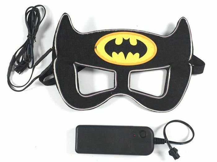 Halloween LED Neon Eye Mask Costume Light Up Kids Happy Birthday Party EL Masks