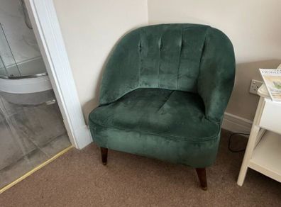 Green velvet chair