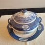 Vintage Burslem pottery Tureen blue & white Image 2