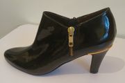Cefalu Ladies Black Patent Leather High Heeled Shoes New With Box CAN POST